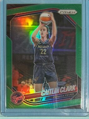 Caitlin Clark ,Green Parallel Hawkeyes Rookie Card #22 , 2024 Panini Prizm WNBA